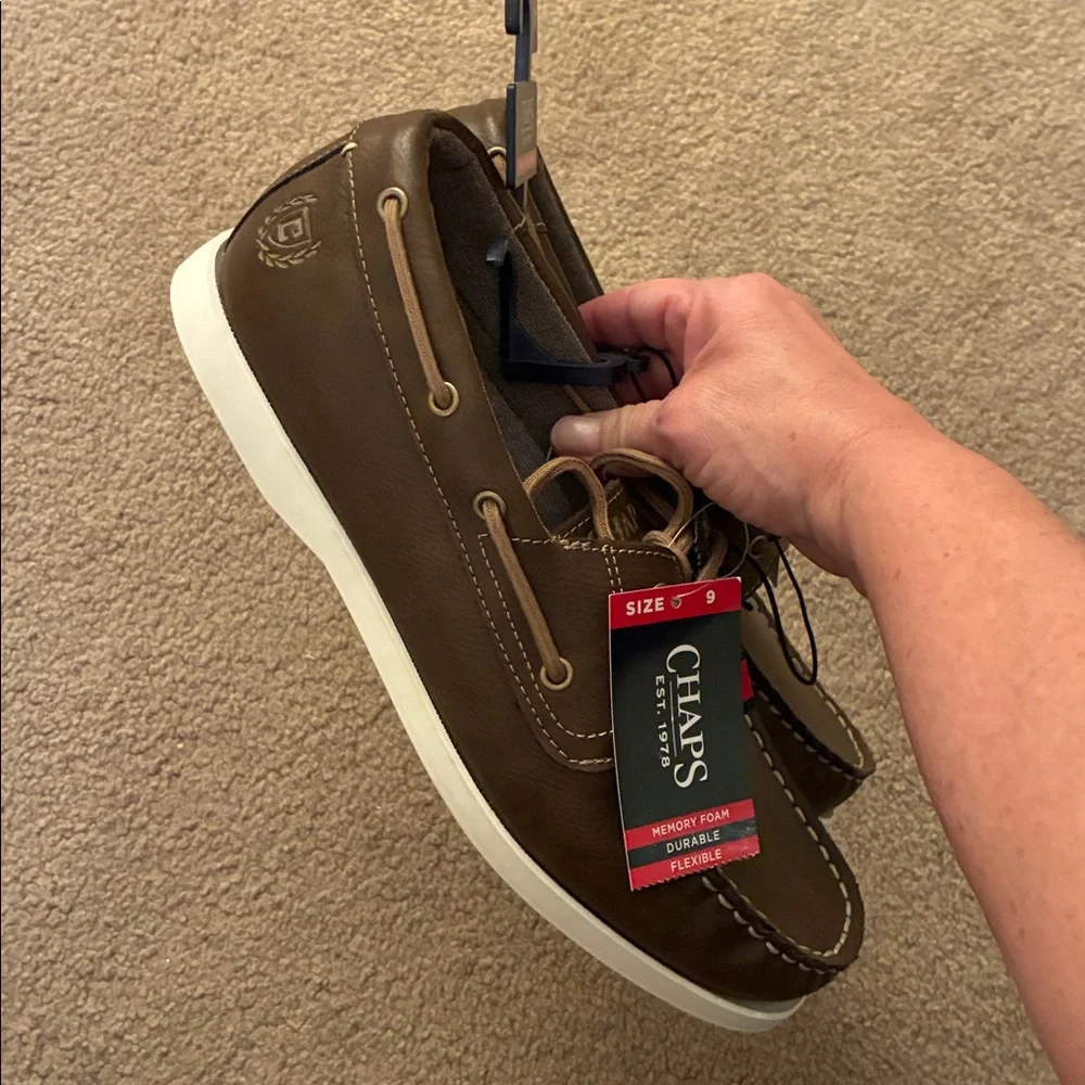 Chaps Faux Leather Benny Boat Shoes - Men’s Size 9